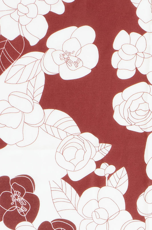 Yumi Brown Viscose Floral Scarf