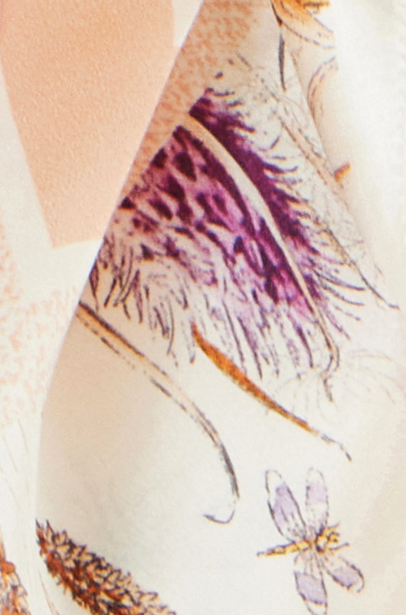 Yumi Ivory 100% Silk Delicate Floral Print Scarf