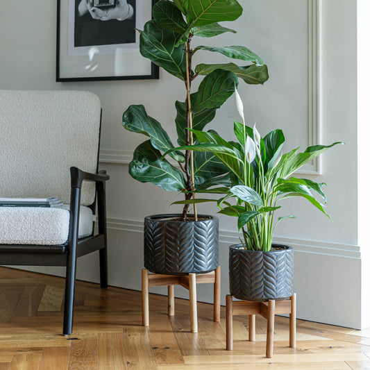 TheFoalyard Ivyline Aspen Chevron Mercury Planter