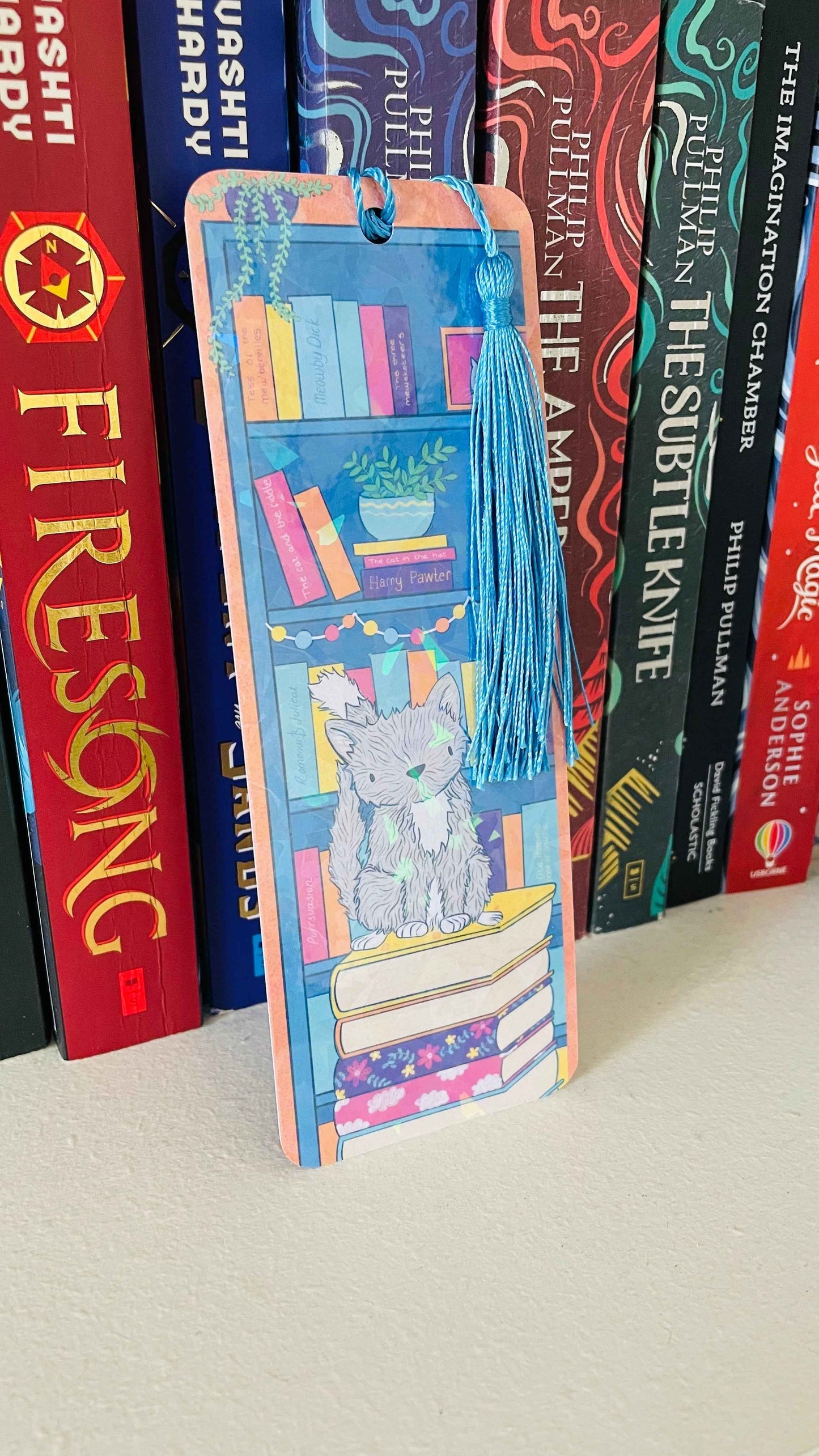 Cat Bookmark- Handmade Holographic Bookmark