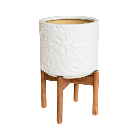 TheFoalyard Ivyline Aspen Flower White Planter