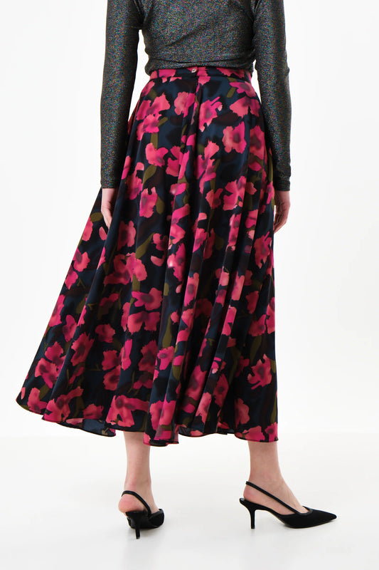 Anza Watermark Floral Print Midaxi Skirt
