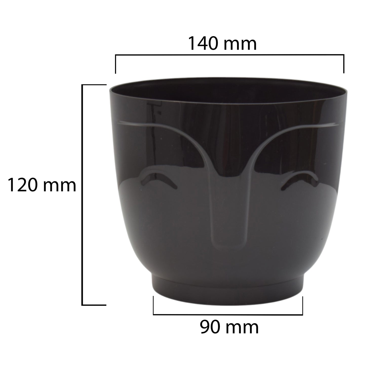 Atena Pot Without Hole 140mm Black
