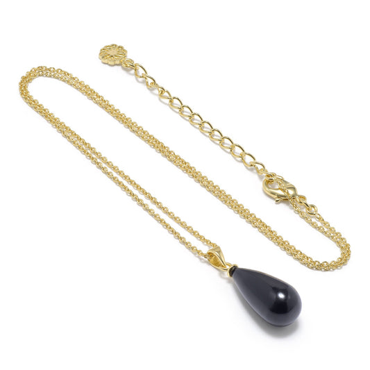 Hera Polished Stone Pendant Necklace Black Onyx