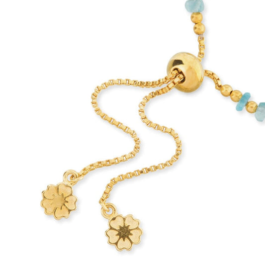 Athena Gem Beaded Adjustable Slider Bracelet Apatite