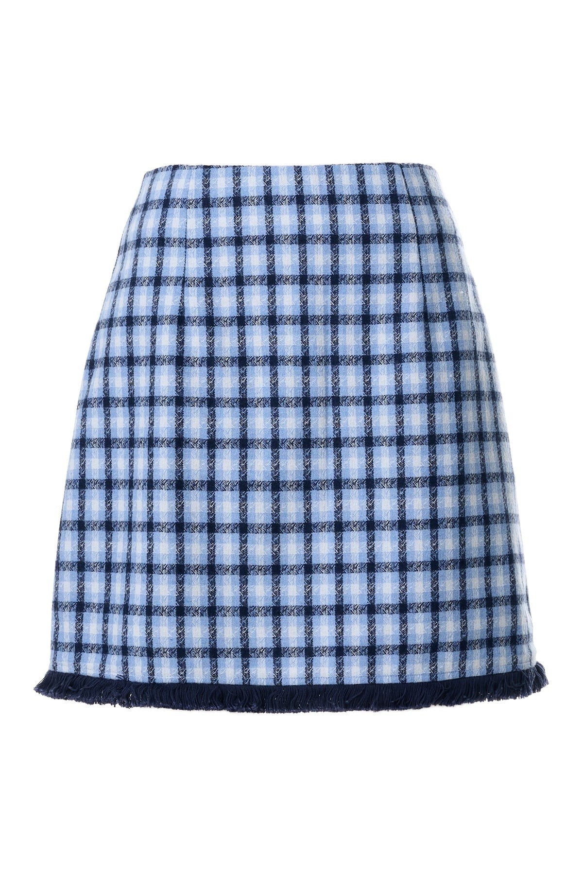 Aubin Spring Tweed A-Line Mini Skirt - Blue