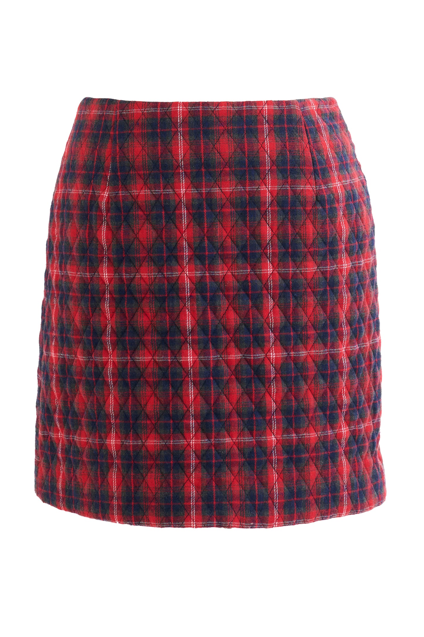 Aubin Winter Check Quilted Mini Skirt – Red