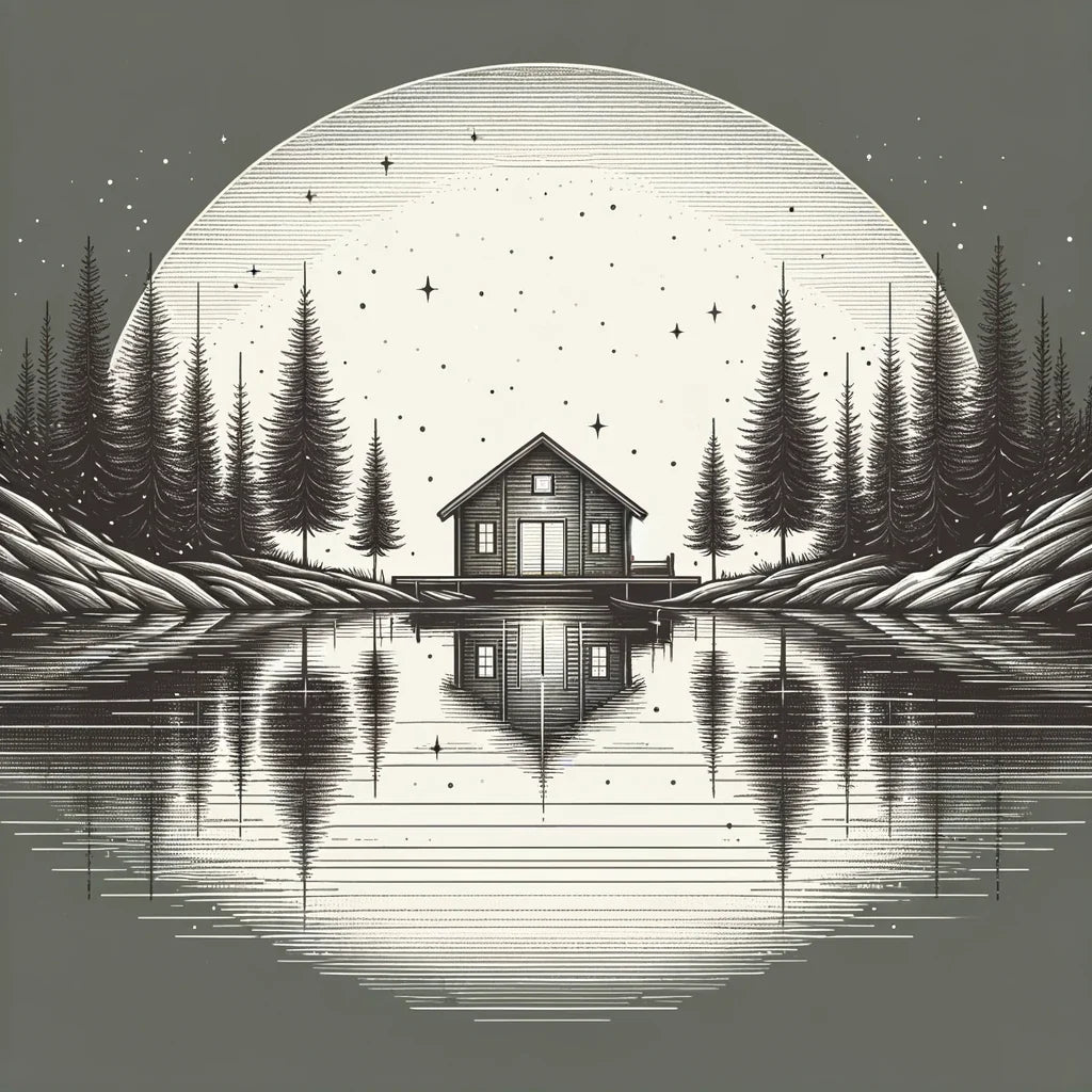 A Peaceful Retreat in Monochrome Canvas