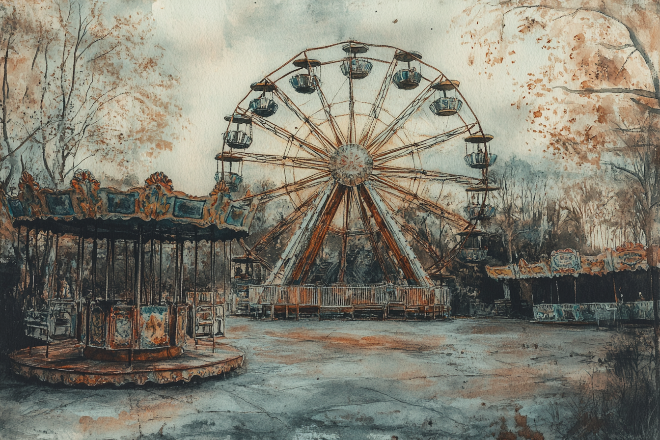 Abandoned Funfair Canvas