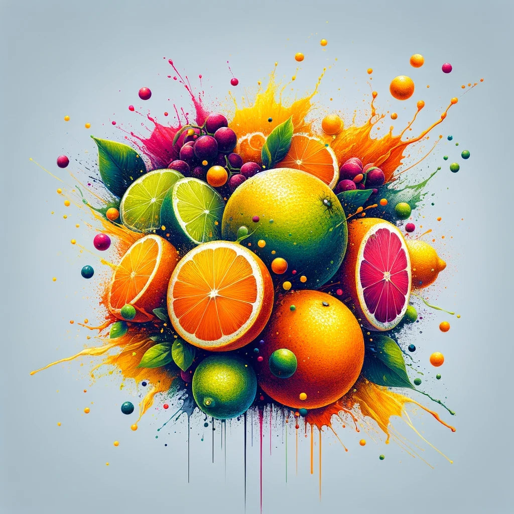 Abstract Citrus Fusion Canvas