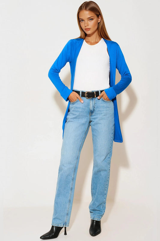 Royal Blue Boyfriend Cardigan with Pockets
