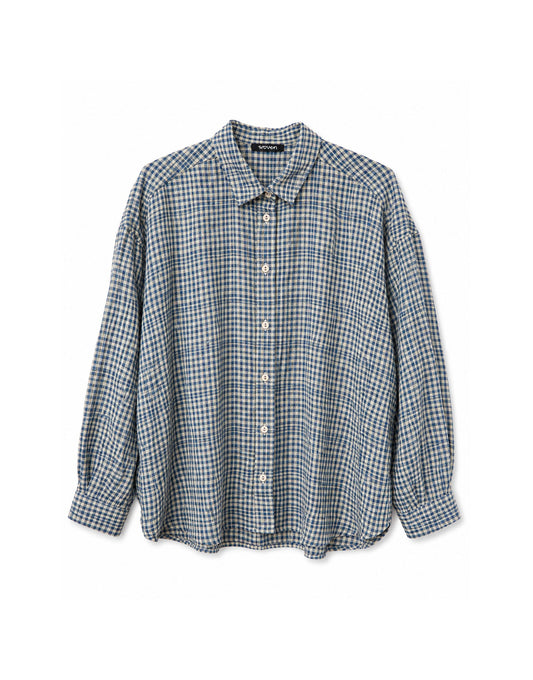agnes shirt | coastal blue check