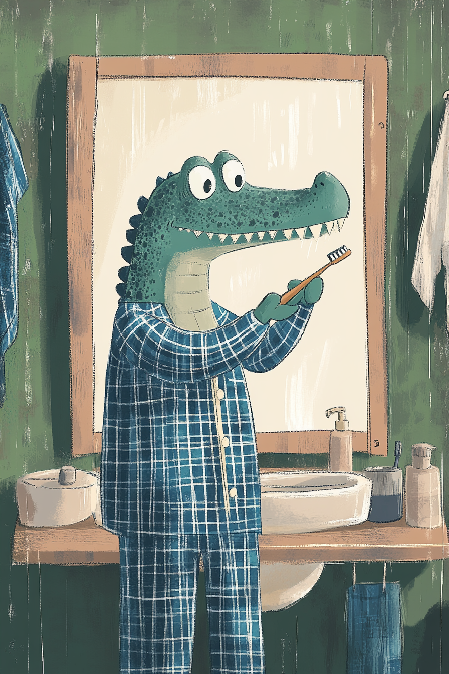 Alligator's Morning Routine Canvas
