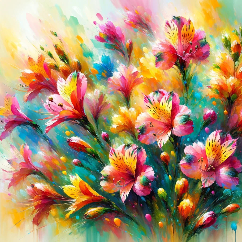 Alstroemeria's Dance Cotton Cushion