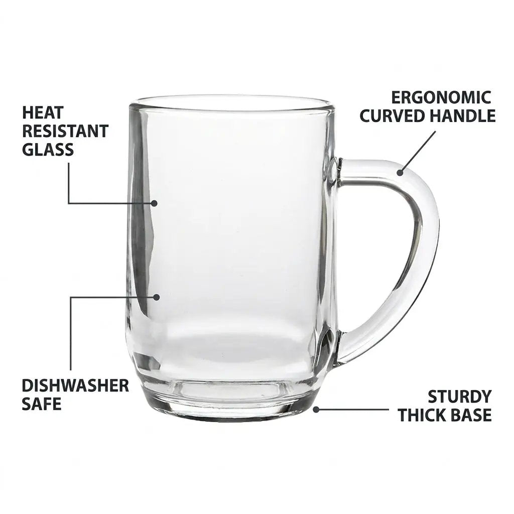 Heritage Glass Tankards - 0.27Ltr - Set of 6