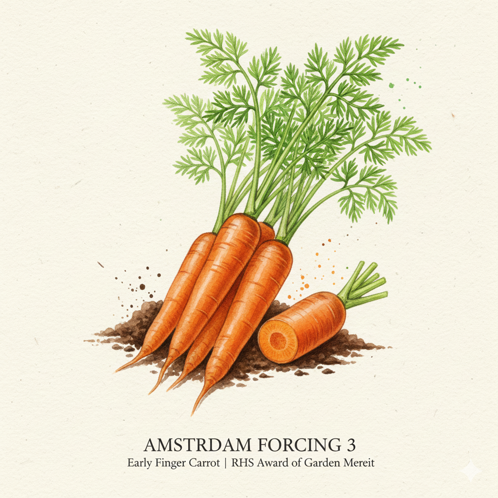 Carrot Seeds - Amsterdam Forcing 3 - The Earliest Finger Carrot (1000 Seeds)