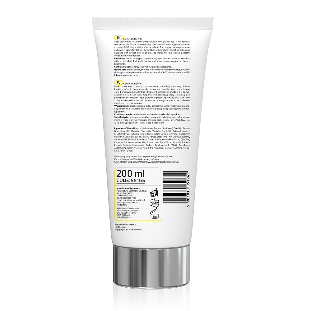 Apis Ceramide Repair Rebuilding Mask with Ceramides & Beta-Glucan | 200ml