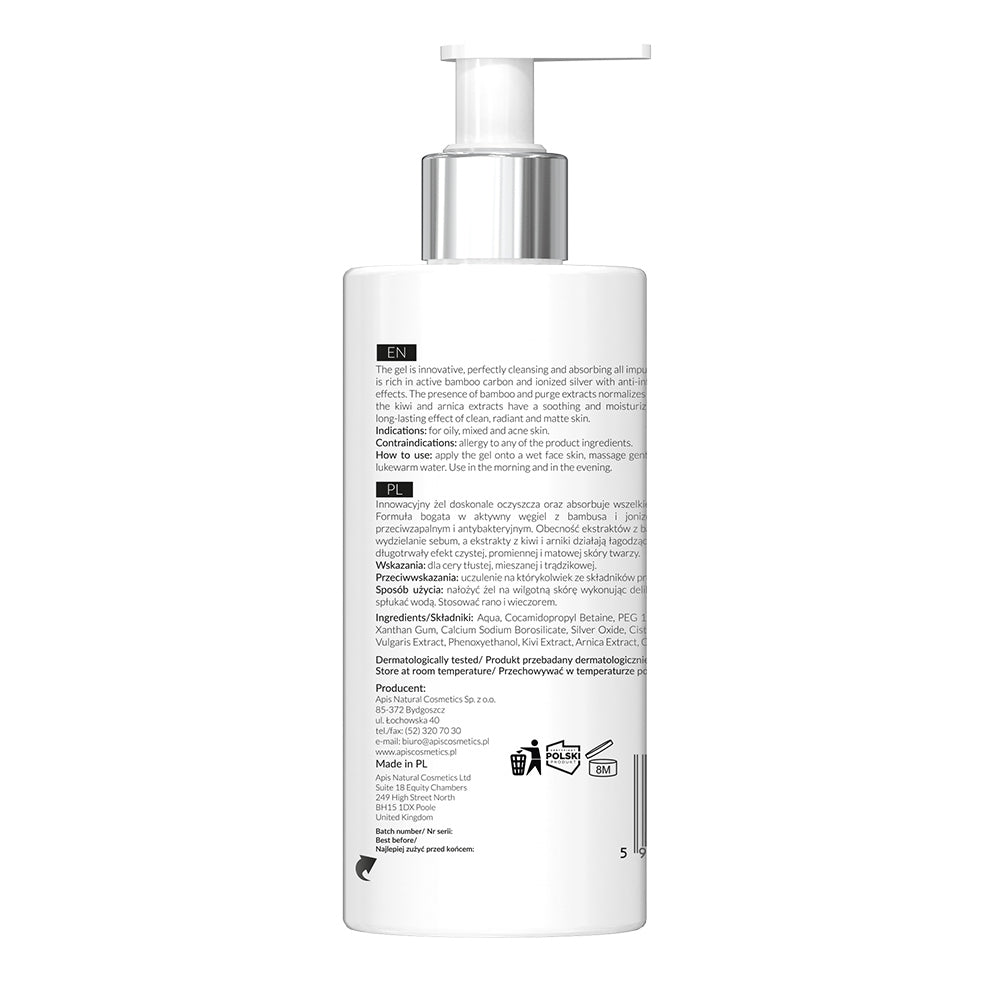 Apis Cleansing Face Wash Gel with Activated Charcoal | 300ml