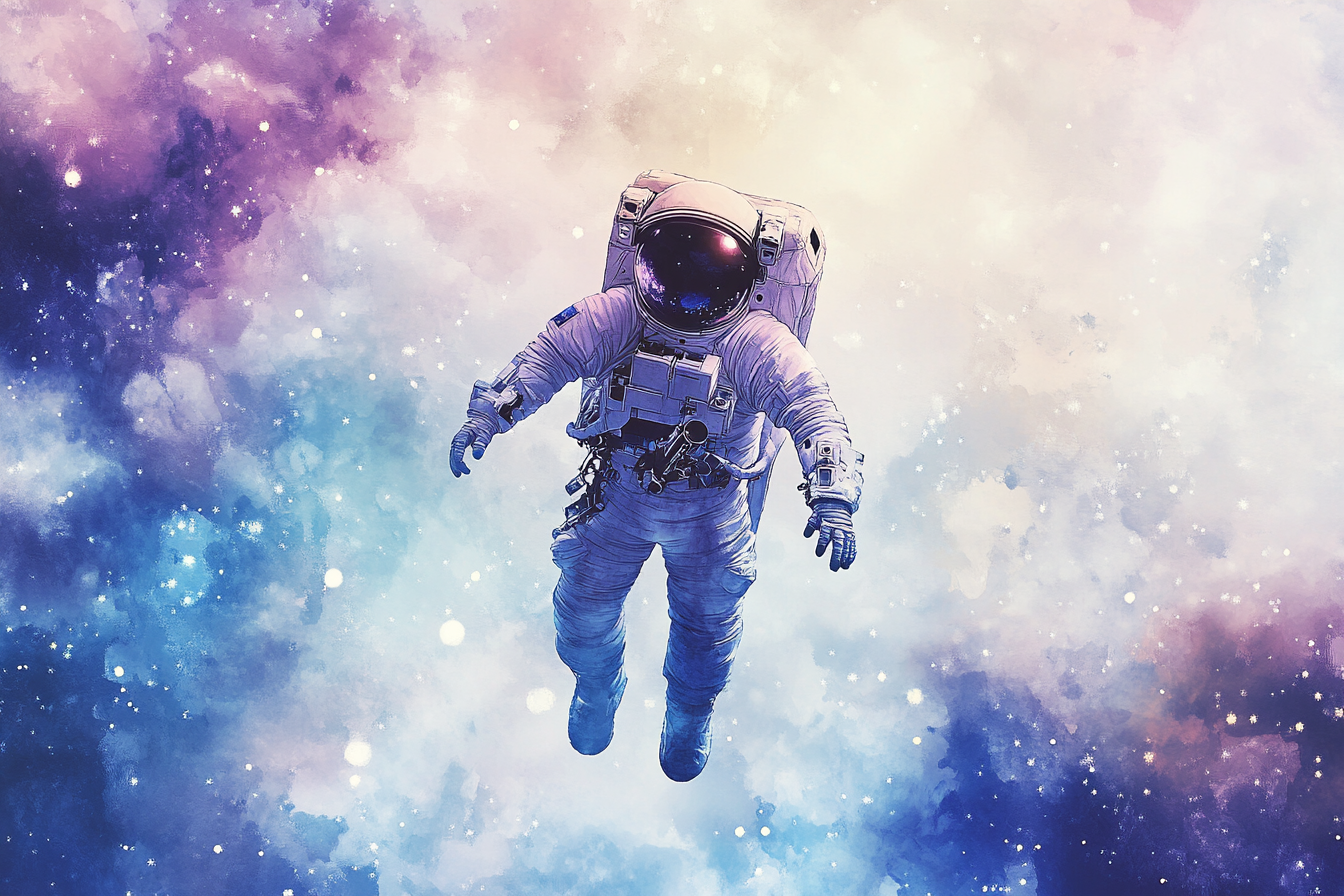 Astronaut's Celestial Canvas