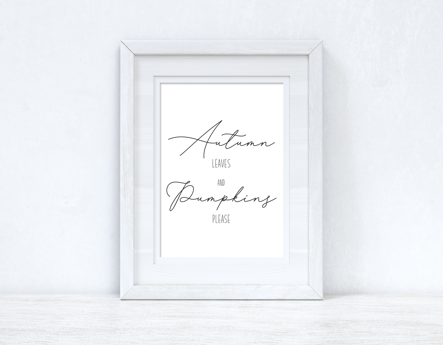 Autumn Leaves And Pumpkins Please Portrait Autumn Seasonal Wall Home Decor Print