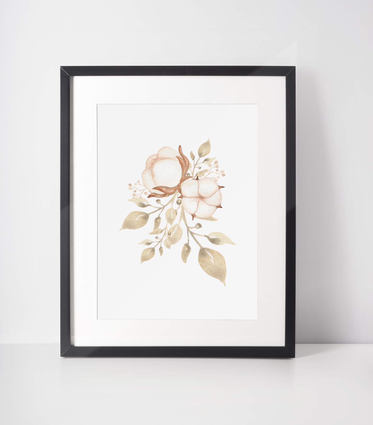 Autumn Cotton Bouquet Autumn Seasonal Wall Home Decor Print