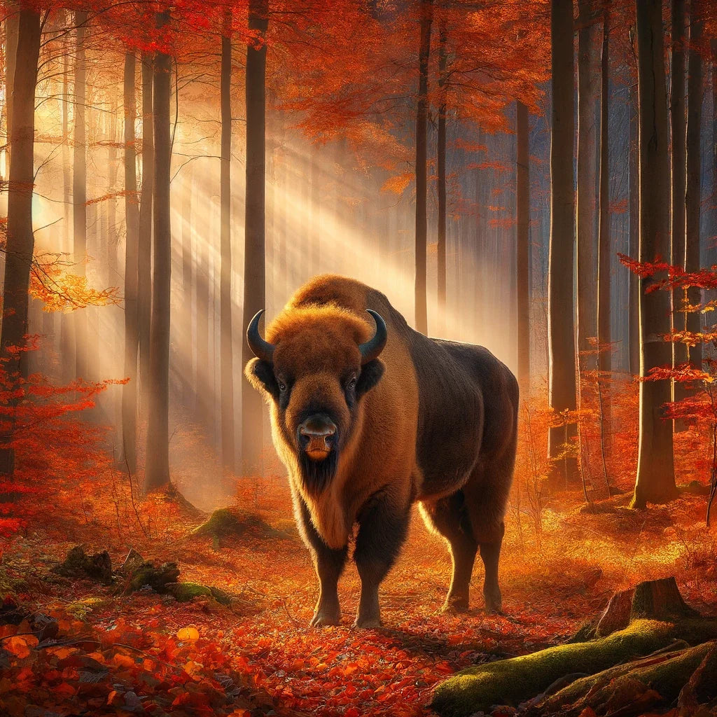 Autumn Bison Canvas
