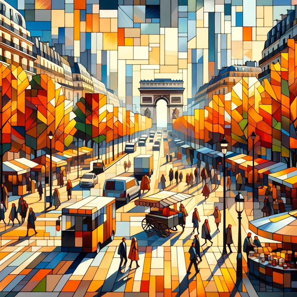 Autumn along Paris Champs-Élysées Canvas