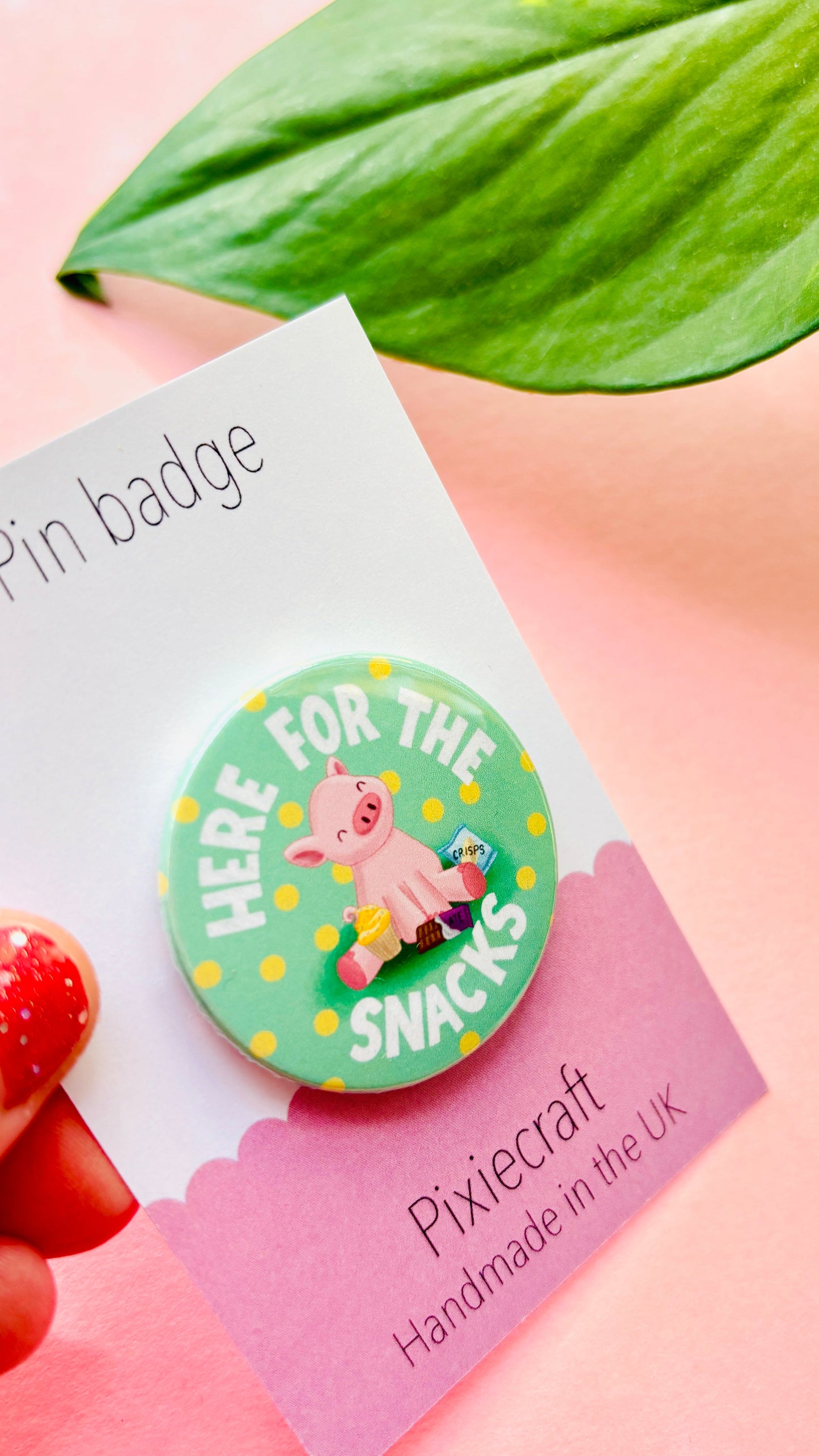 Snack Pig Funny Badge or Magnet for Snack Lovers