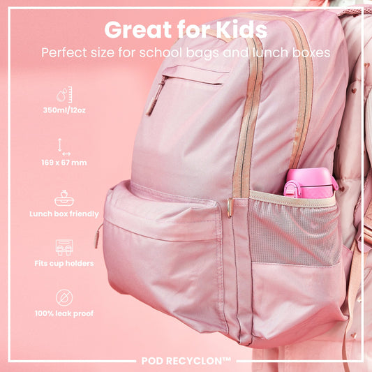 Leak Proof Kids Water Bottle, Recyclon, Ice Creams, 350ml (12oz)