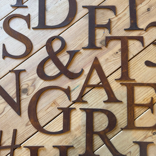 Classic Rusty Metal Letters 5" And 12" A-Z 0-9 Rustic Signs For The Home And Garden