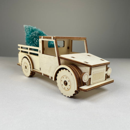 Truck with Christmas Tree - Flatpack Model Kit by Curious Rabbit ®