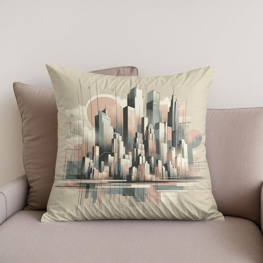 Cityscape Urban Symphony Cotton Cushion