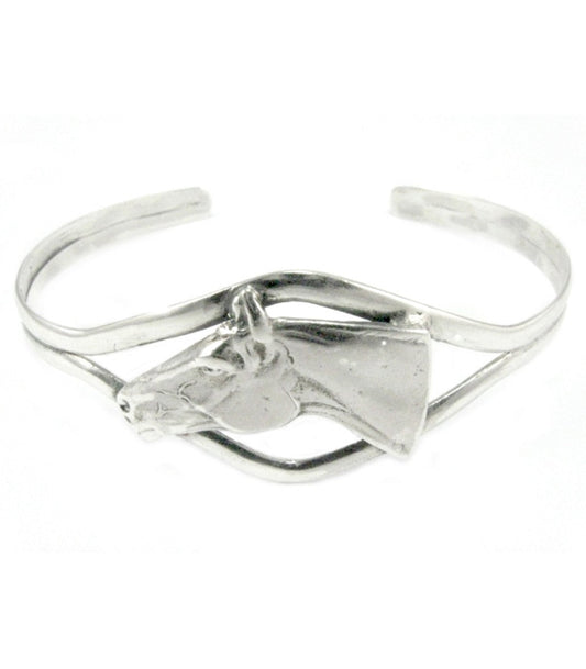 Silver Steed Horse Head Bangle