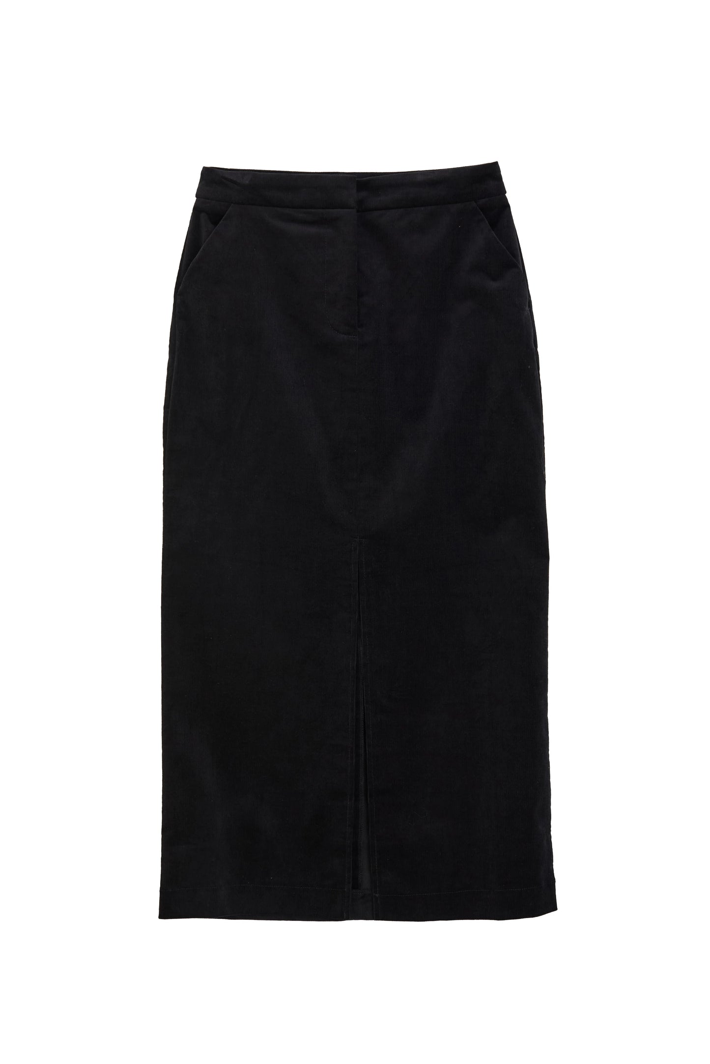 Balthazar Babycord Midi Pencil Skirt - Black