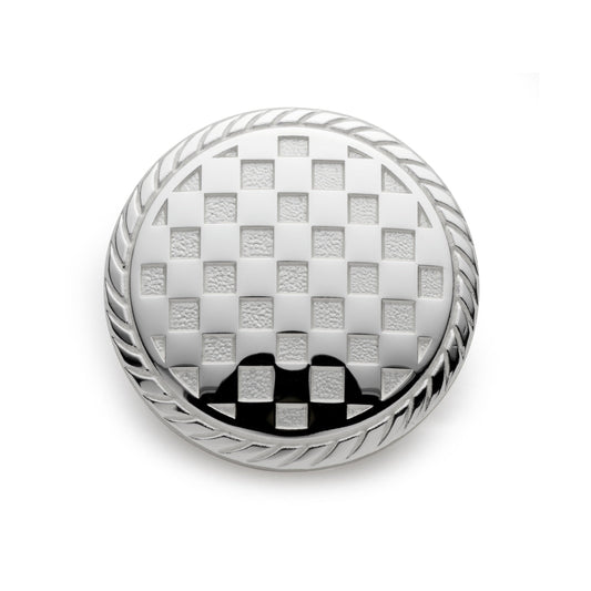 Checkerboard Blazer Button Set In Silver