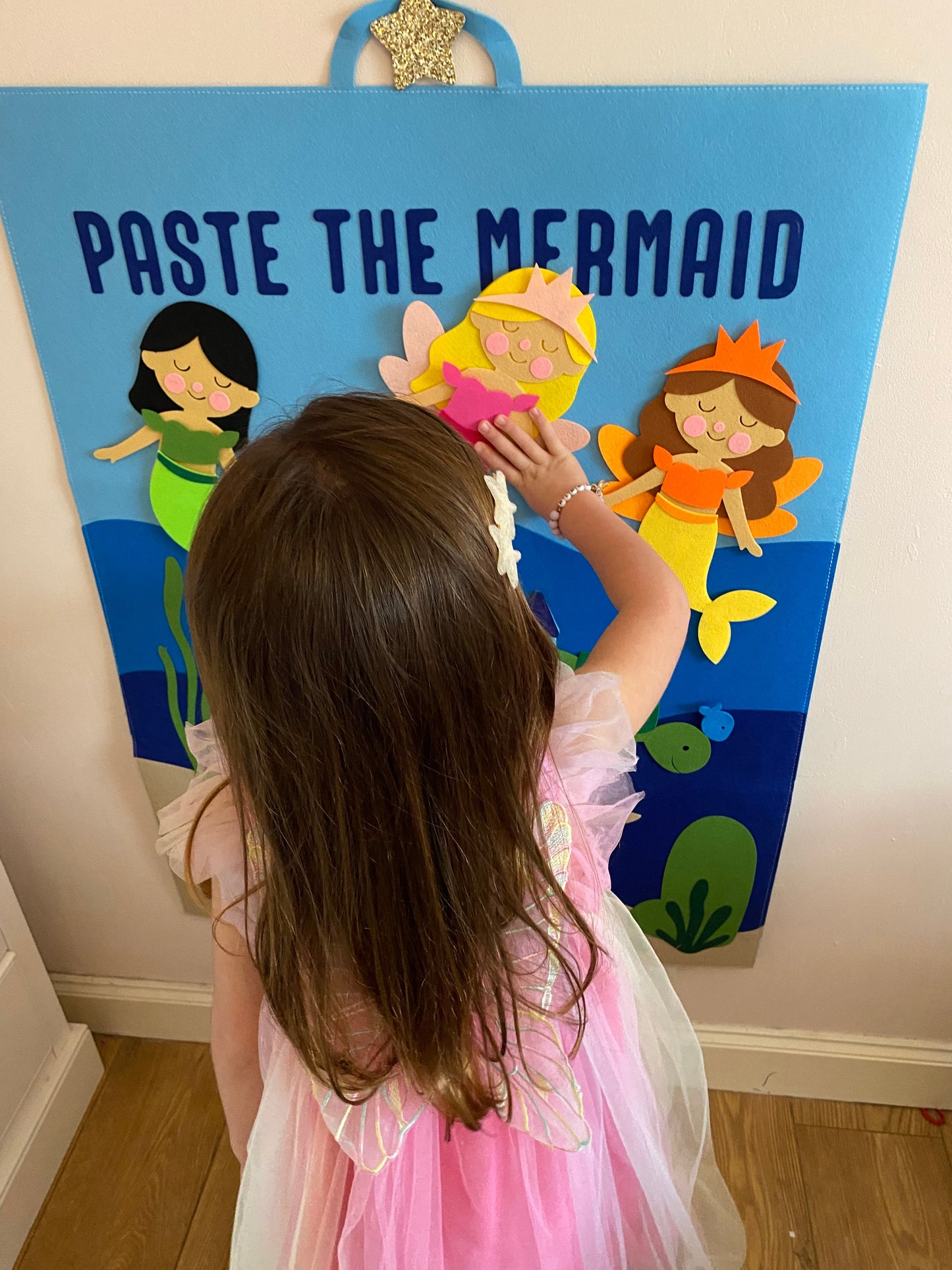 Back in stock: Paste The Mermaid Felt Play Board-Magical Dress up activity for girls