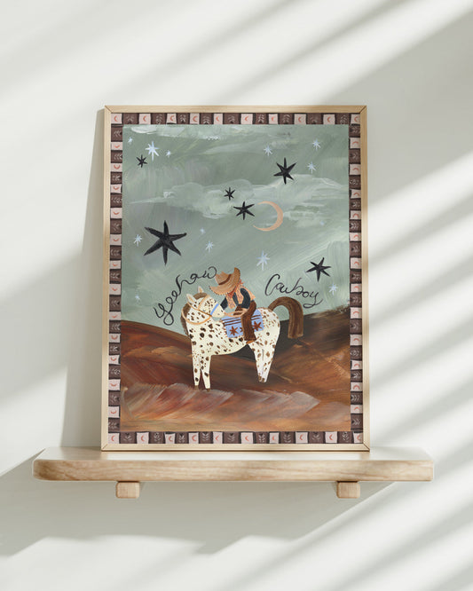 Desert Cowboy - Horse Art Print