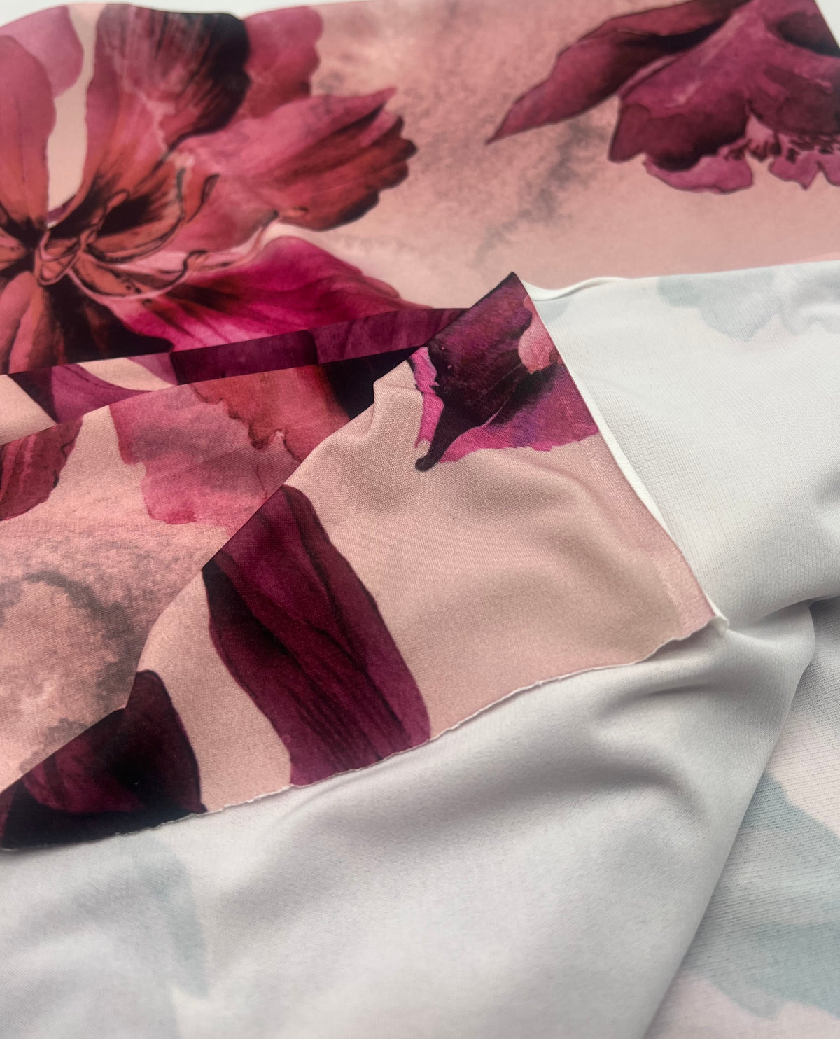 Rose Large Floral Print ITY Fabric 2 Way Stretch