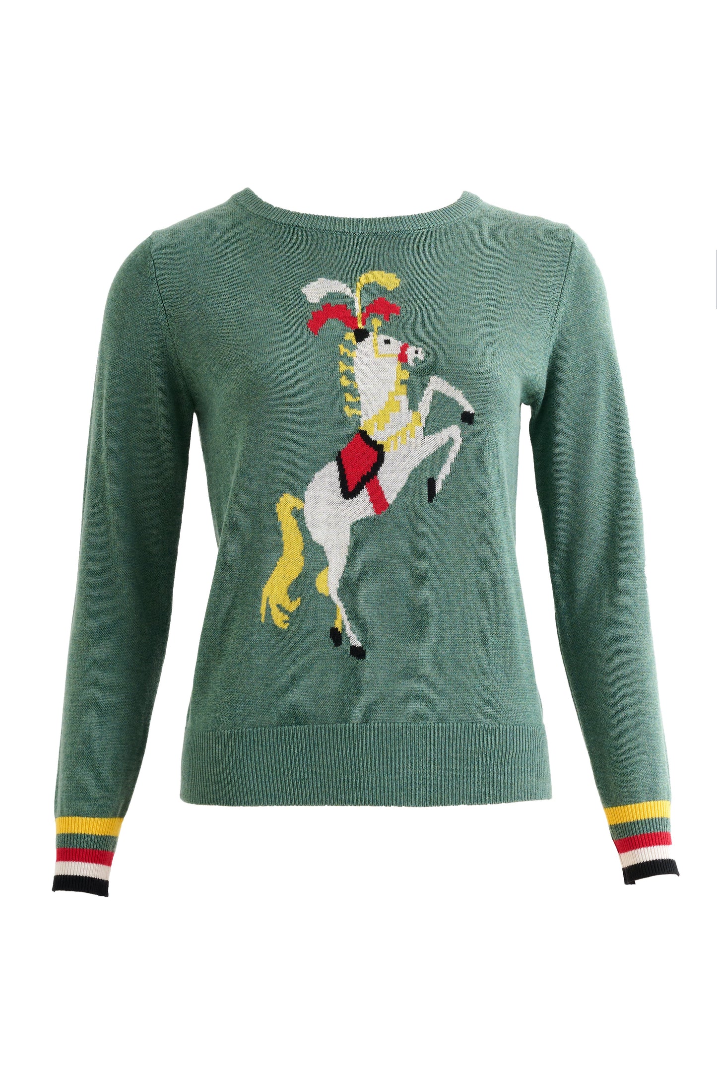 Bly Green Circus Pony Intarsia Jumper