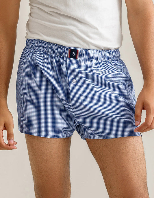 Royal Blue Woven Check Boxer
