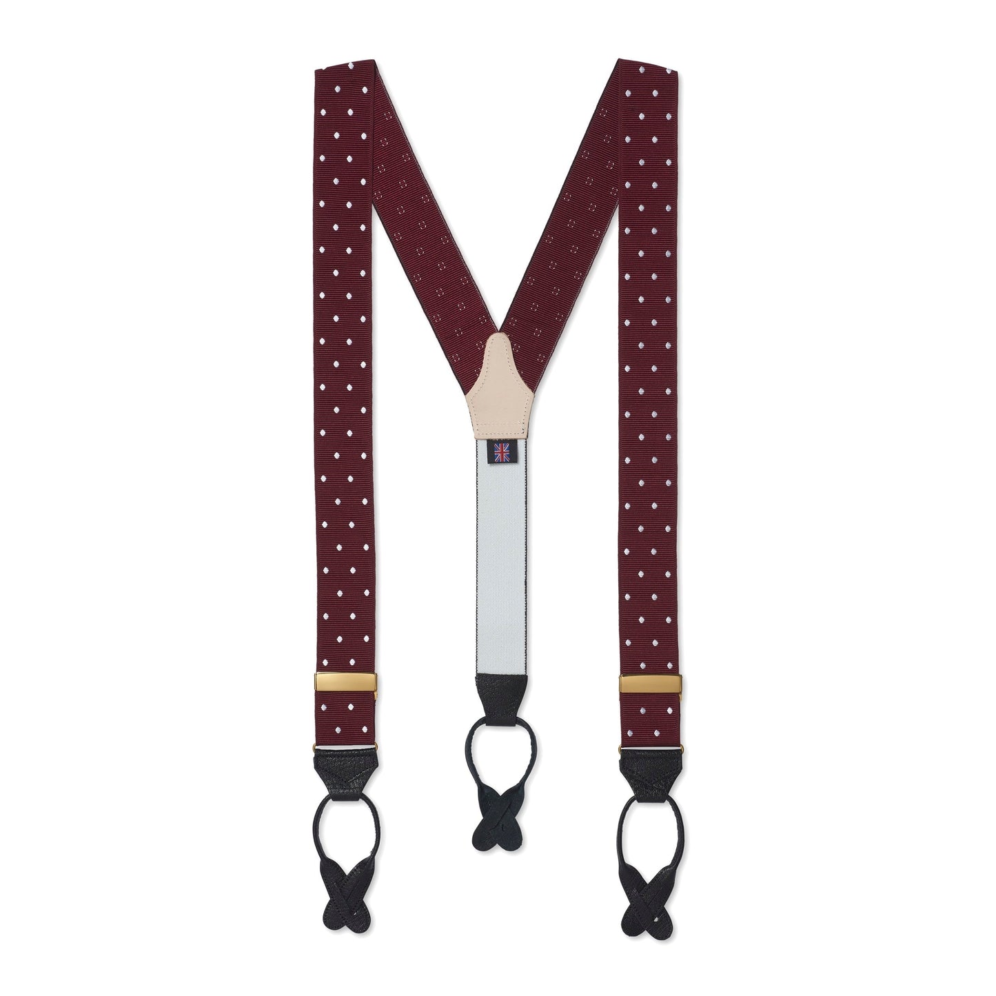 Wine & White Spot Moire Braces