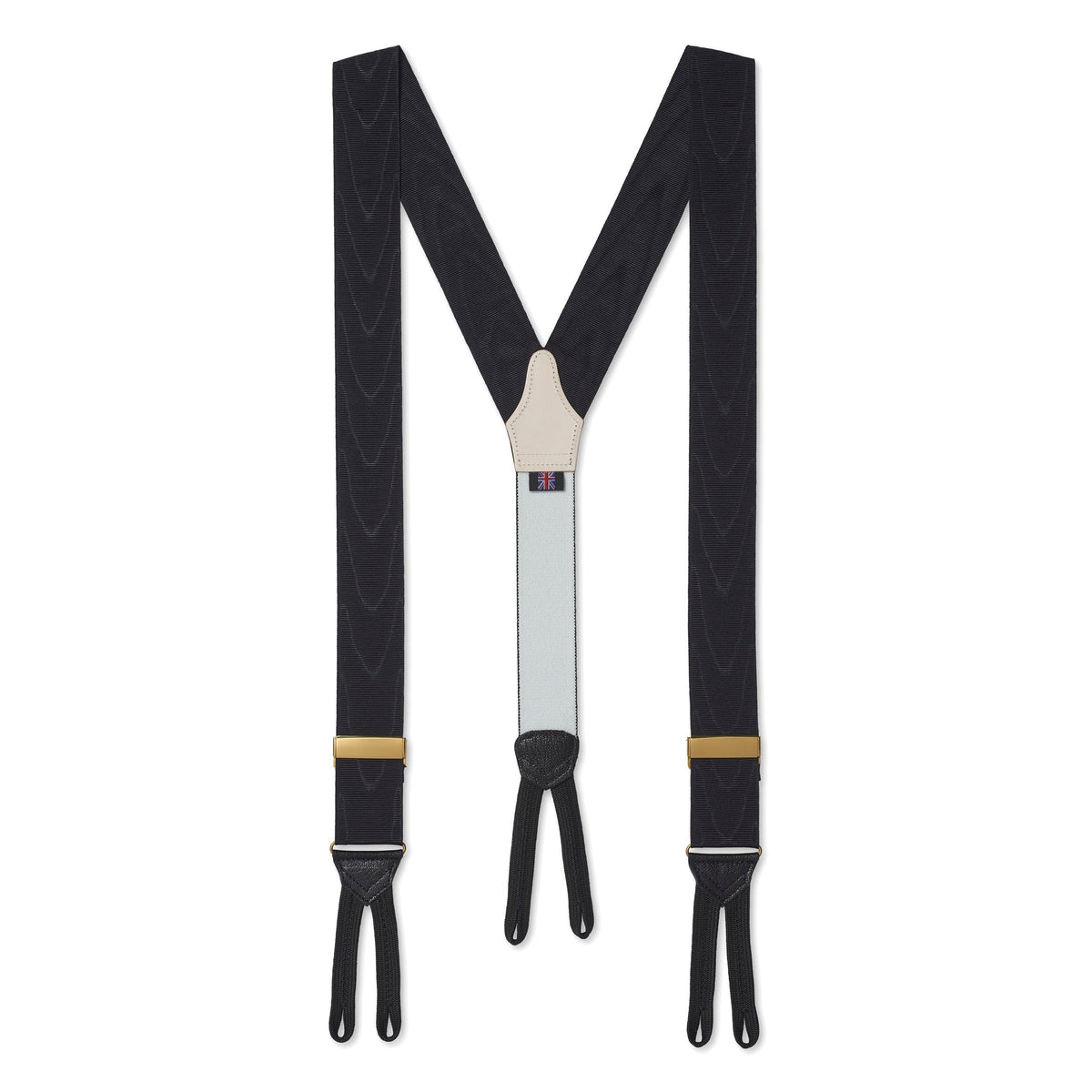 Silk Moire Braces In Black
