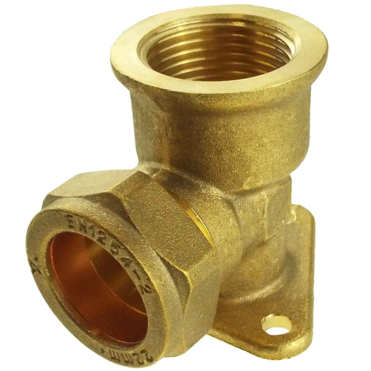 15mm Brass Wall Flange Kit with Barbed Lever Tap