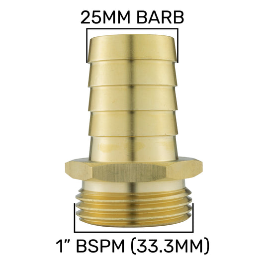 Brass Straight Joiner 25mm - 1" BSPM