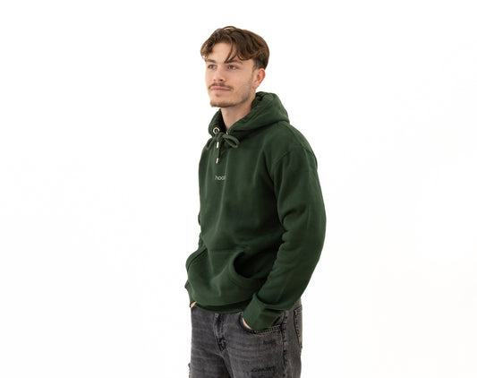 simple. hoodie. forest-green.