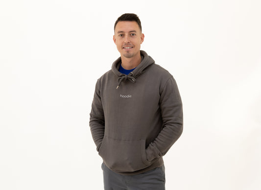 simple. hoodie. charcoal.