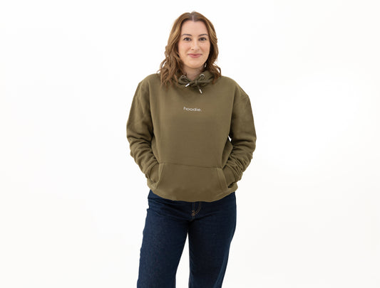 simple. hoodie. khaki.