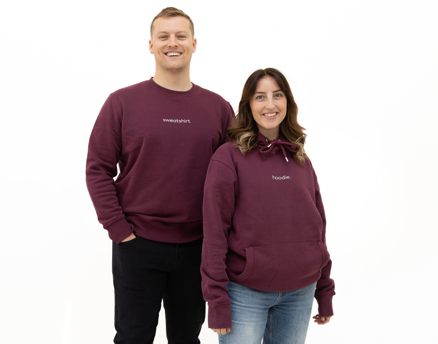 simple. sweatshirt. burgundy.