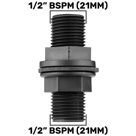 Water Butt Kit 1/2” BSP with Metal BSPF Bib Valve and Male Quick Connect Outlet