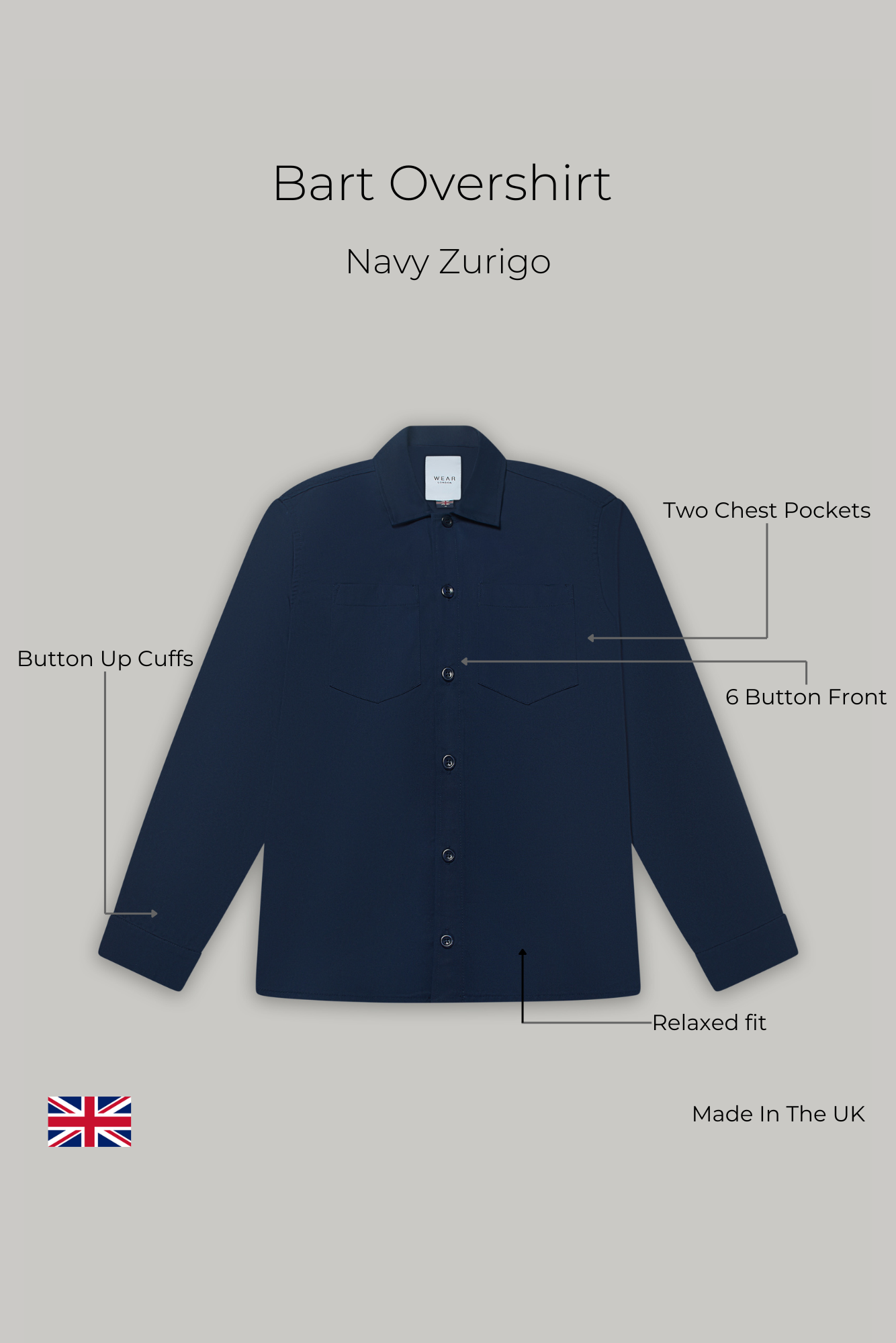 Bart Overshirt - Navy Zurigo